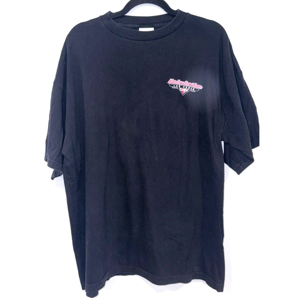 Vintage 90s Harley-Davidson Cafe Las Vegas Eagle Lightning Tee XL USA Made